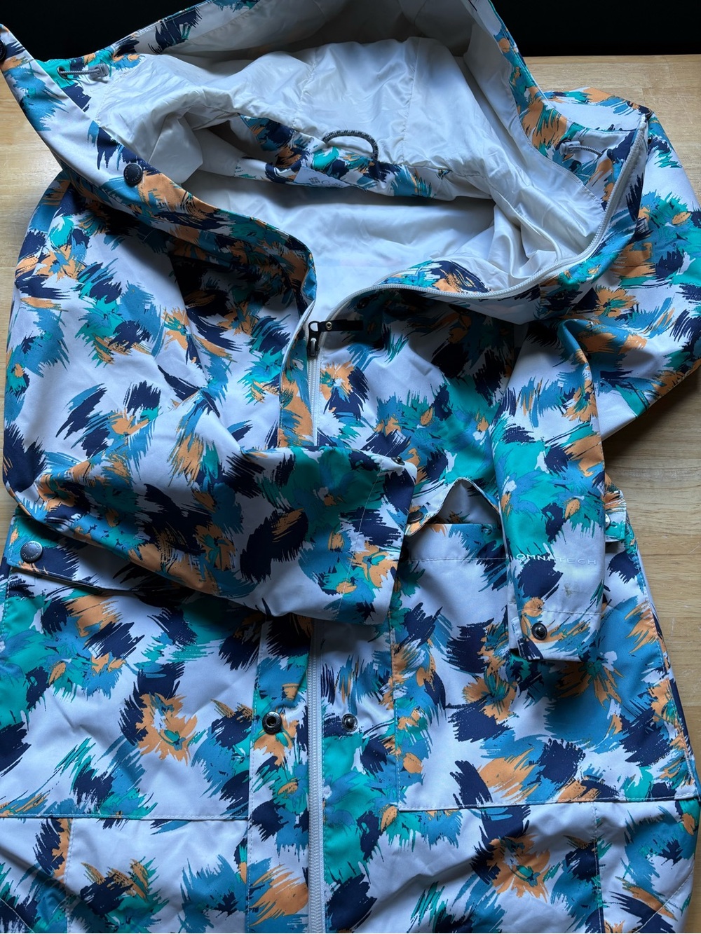 Columbia Women's Abstract Print Utility Jacket - Teal, Navy & Tan